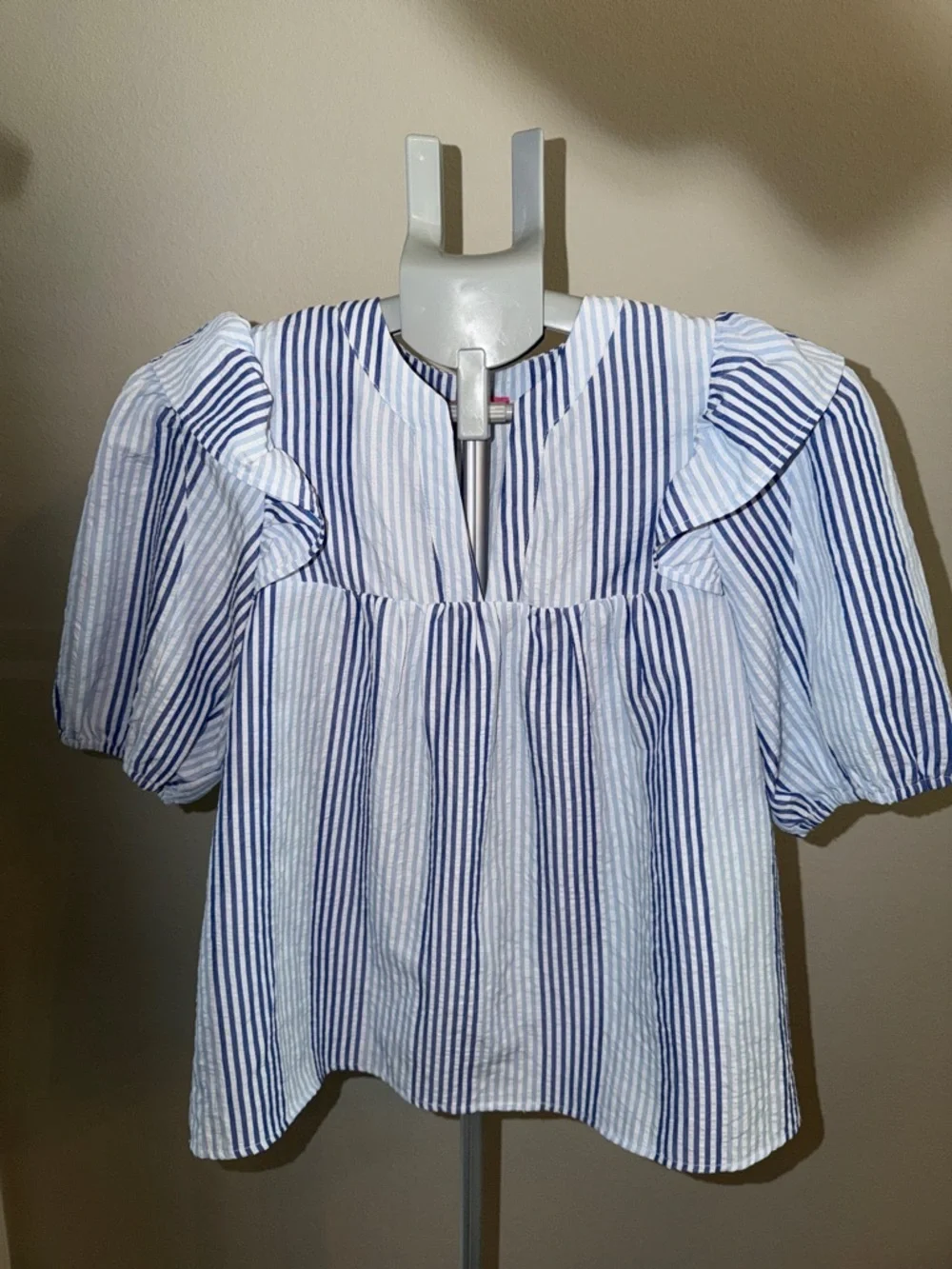 Anthropologie THML Lilah Puff Sleeve Striped Top
